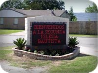 2nd Baptist Chruch Electronic Message Center