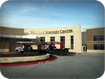 Destiny Surgery Center channel letters on a curved backplate and curved wireway in Texas