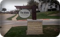The Arbors Wood and Stone Decorative Entry Sign
